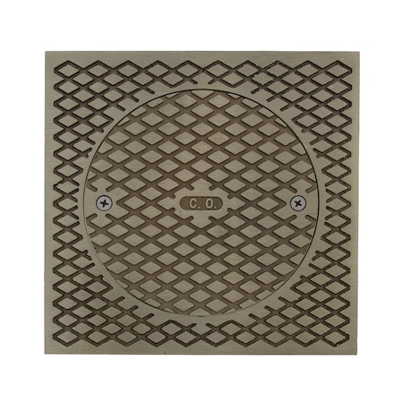 Jones Stephens 7in. Square Nickel Bronze Cleanout Top with C60503 Cover and Screws C60531